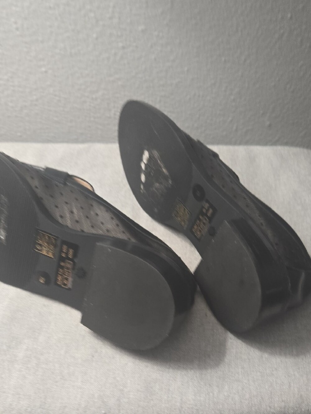 Stuart Weitzman , Black Mesh Polka Dot Loafers 7 - Picture 4 of 5
